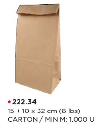 Bolsa Americana 15 x 32 (1000 Unidades) Picnic Kraft