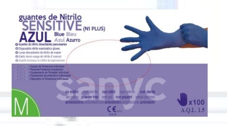 Guante Nitrilo Sin Polvo "Sensitive"