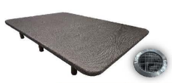 BASE TAPIZADA GRIS + 6 PATAS HIERRO - 90X190 CM